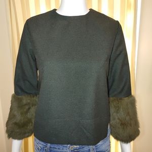 OLIVIA PARKER KATE TOP WITH SQUARED HEM, GREEN XS